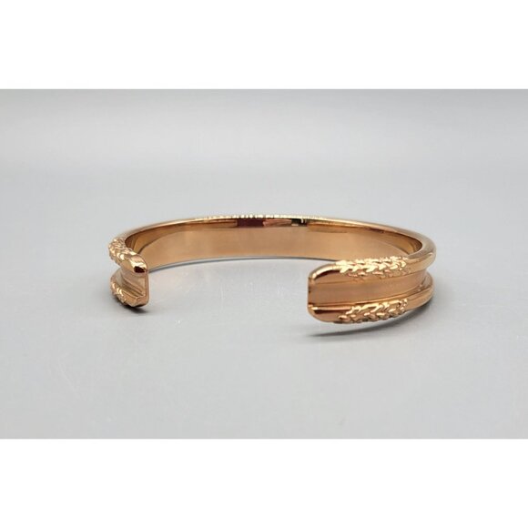 Rose Gold Signed Bangle Cuff Bracelet B1A - Picture 3 of 9